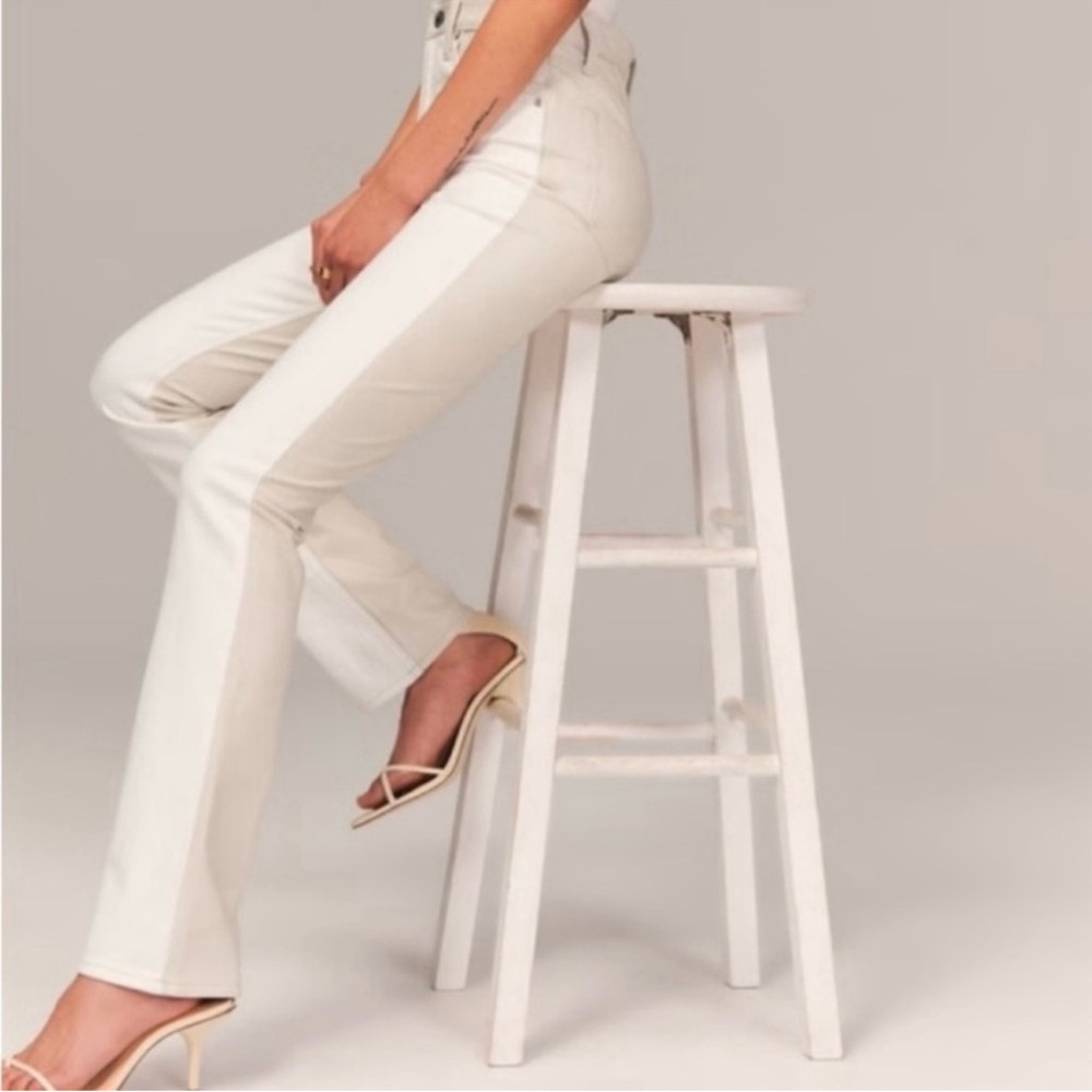 NWT Abercrombie pleather back ultra high rise slim straight